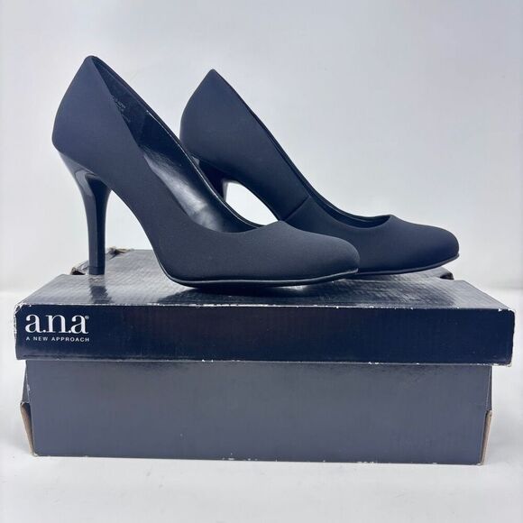 Ana Black Edie Heels, Size 6 1/2 M - Picture 1 of 7